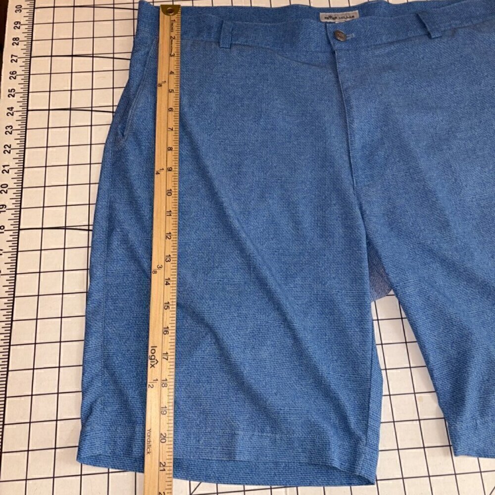 Men's Peter Millar Blue Flat Front Shorts - size 38 - Picture 4 of 7